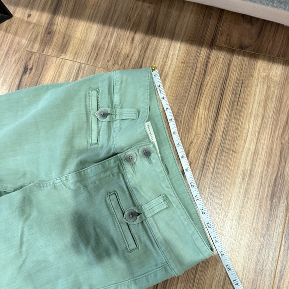 Anthropologie Pilcro High Rise Flare Sage Green Cropped Pants - Picture 9 of 11